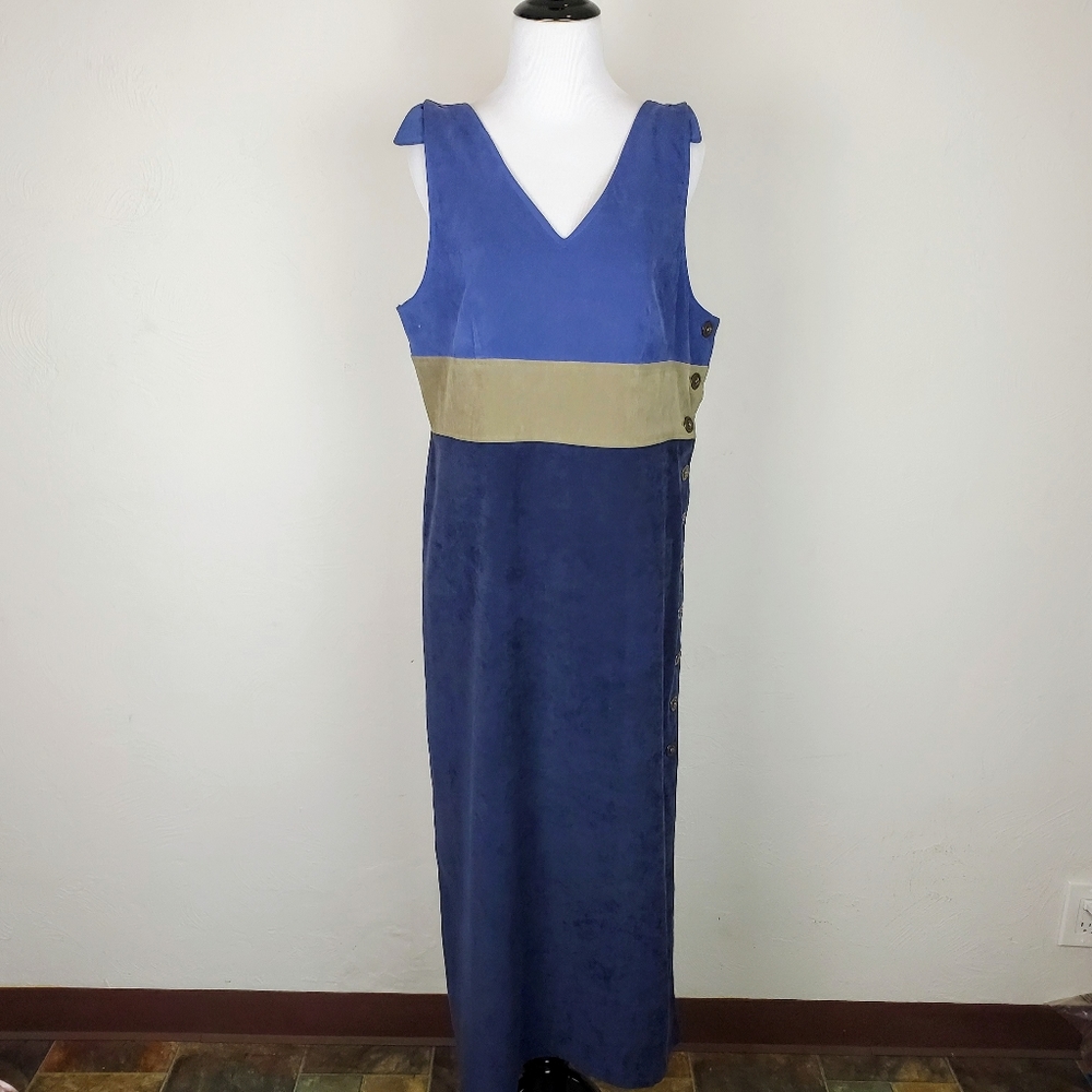 Vintage Midi Dress Jumper RJ Collection Chelsea Rousso Color Block Fall Spring